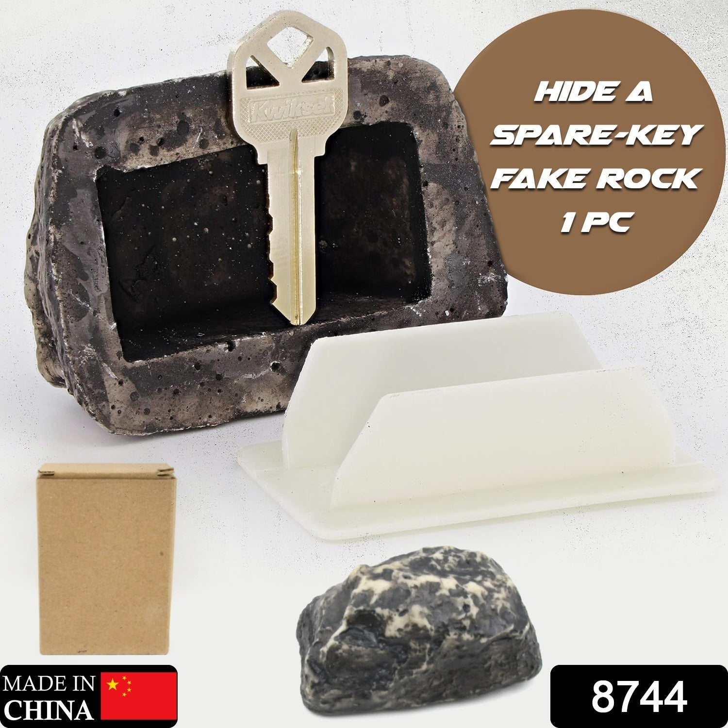 Realistic Fake Rock Key Hider – Weatherproof Outdoor Key Storage for Emergencies (1 Pc) Realistic Fake Rock Key Hider – Weatherproof Outdoor Key Storage for Emergencies (1 Pc)